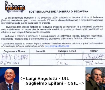Firma dei Segretari Nazionali di UIL e CGIL